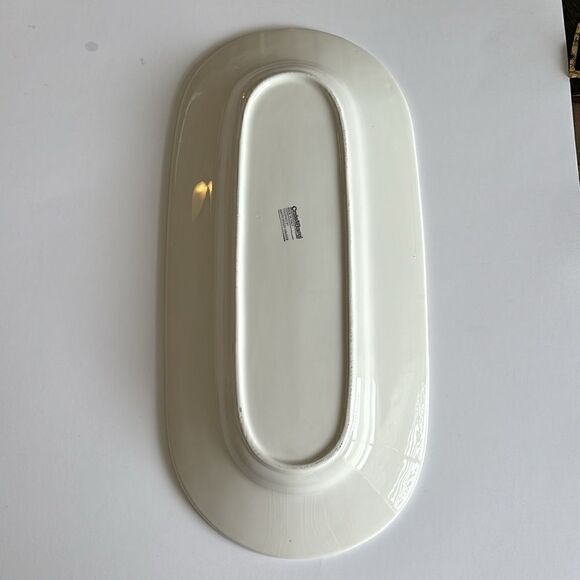 Crate and Barrel Judith Mosse Kruger 17” Oval Platter Vegetable Pattern Italy - Picture 7 of 8